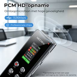 64 GB Voice Recorder - Dictafoon en Opname Apparaat met 1536 kbps HD-Opname, Spraakactivatie en Eén-Klik-Opname, USB-C Spraakrecorder met MP3-Speler, Afluisterapparatuur voor Interviews, Lessen en Vergaderingen — thumbnail 4