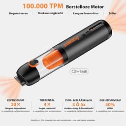 Handstofzuiger Draadloos 30.000 Pa – 4-in-1 Autostofzuiger – 7800 mAh Accu – HEPA – 50 Min Looptijd — thumbnail 4