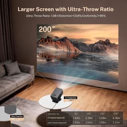Smart Beamer Full HD 1080p – 2000 ANSI Lumen – Android 14 – Autofocus – WiFi 6 – Bluetooth 5.4 – 8K Ondersteuning — thumbnail 2