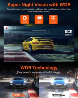 Thijox - 4K Mirror Dashcam Achteruitkijkspiegel Camera met 10" IPS Touchscreen, 64G SD-kaart, 170° Groothoek, WDR, Loop Recording en G-Sensor voor Aut — thumbnail 1