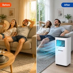 Krachtige Mobiele Airco - 3 in 1 Airco - 12000BTU - Airconditioning - Ventilatoren - Wit — thumbnail 3