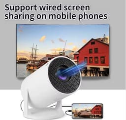 Mini projector 4K ondersteuning - 500 ANSI lumens - Dual 2.4G/5G WiFi - Ideaal voor films en gaming - SnelShoppen — thumbnail 3