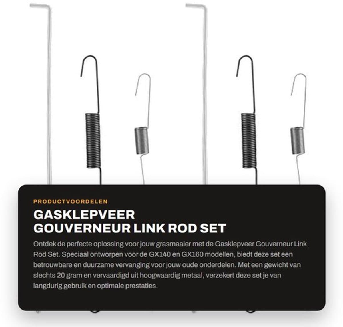 Gasklepveer Set - 2x Terugstelveer - 2x Veer voor Snelheidsregeling - Voor GX140/GX160 - Metaal - Slijtvast - Motoronderdeel — afbeelding 1