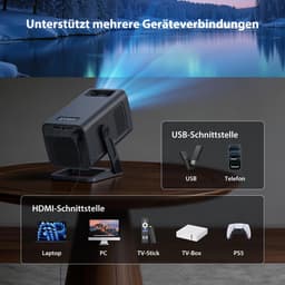 SnelShoppen - ZYNIX NIX500 Smart Mini-beamer 4K WiFi-projector met Android 14, Bluetooth 5.4, auto keystone, 270° rotatie voor thuisbioscoop, gaming & — thumbnail 4