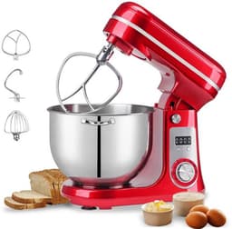 Keukenmixer – Keukenmachine - Keukenrobot - Foodprocessor - 6L - 2000W - Krachtige & Stille Motor – 6 Snelheden – Met Roestvrijstalen Kom – Metal Gray — thumbnail 5