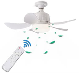 Ventilatorlamp met afstandsbediening | Compacte ventilatorlamp met afstandsbediening – 3 lichtstanden; creatieve ventilator voor thuis, op de camping, in de woonkamer of als tentdecoratie — thumbnail 4