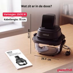 Airfryer Glazen Oven Digitaal - Airfryen, Bakken, Grillen en Roosteren - 8 Programma's - 4 Liter - 80–200 °C - Löwenthal — thumbnail 2
