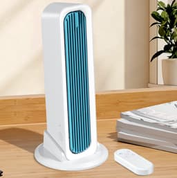 Bladloze torenventilator - Ventilator - Ventilator staand - Torenventilator - Tafelventilator - Torenventilator stil - USB oplaadbare ventilator - Ventilator klein - Blauw - ABS — thumbnail 4