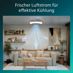 Plafondventilator met lamp – Philips Amigo, stil, 6 snelheden, dimbaar RGBW LED, Ø48 cm, — thumbnail 2