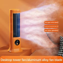 Torenventilator voor op het bureau, stille ventilator zonder bladen met 3 snelheidsstanden, 3D-luchtstroom met brede hoek, verstelbare voet, compacte luchtkoeler/ventilator voor slaapkamer en kantoor — thumbnail 4