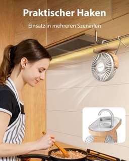 Solvix tafel ventilator geluidloos - Mini Tafelventilator - Plastic - Stil en Lichtgewicht - 3 Snelheden - Voor Thuis, Kantoor en Buiten — thumbnail 4