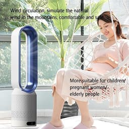 Ventilator - Torenventilator - Luchtkoeler - Zonder Afvoerslang - 8 Standen - Met Afstandsbediening - Met Timer - Wit - Zilver — thumbnail 3
