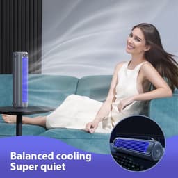 Luchtkoeler - Draagbare airconditioner -3 in 1 mini Mobiele airco - Stille draagbare airconditioner met 3 snelheden - Bladloze verticale luchtcirculatie - Ruimtegrijsr — thumbnail 3