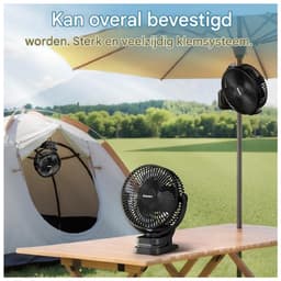 GELLDG 8 Inch Tafelventilator - Clip Ventilator met 360° Rotatie - 3 Snelheden - Geschikt voor Kantoor, Thuis en Reizen - Kunststof - Compact en Verstelbaar — thumbnail 5
