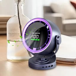 Kleine Afstandsbediening Ventilator - Draadloze Tafelventilator - Persoonlijke Verkoeling - Fluisterstille Werking - 22.3 cm - Violet — thumbnail 3