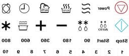 Magnetron Schakelaar Stickers - Symbool Markering - Keuken Gebruik - Verwijderbaar Zonder Resten - Smal Formaat - Wit — thumbnail 1
