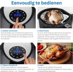 SNJY® Mini Airfryer - Airfryer Klein - Camping Airfryer - 4,5 Liter - 1500W - Zwart — thumbnail 5