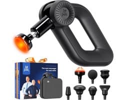 Massage Gun met Warmtefunctie – Diepe Spiermassage – Draadloos Oplaadbaar – 7 Opzetstukken – 16 mm Massage Diepte