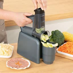 Elektrische Kaasrasp - Salademaker Keukenrasp - Groenten Snijden - 3 Verwisselbare Messen - 2600mAh Batterij - Zilver — thumbnail 2