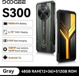 DOOGEE S300 Robuuste smartphone 5G - 6.78 inch FHD+ 120Hz - 48GB RAM - 512GB ROM - 9000mAh 45W - Android 16 - POC Walkie - mobiele telefoon - IP68/IP69K - Dual Sim - NFC GPS - Zilver — thumbnail 2