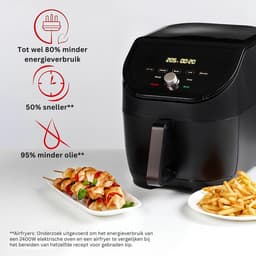 SNJY® Mini Airfryer - Airfryer Klein - Camping Airfryer - 5,7 Liter - 5-in-1 - 1700W - Zwart — thumbnail 5
