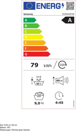 Samsung DV90F09F4WT2 - Wasdroger - Warmtepompdroger - 9kg - Energielabel A - 5 jaar garantie — thumbnail 2