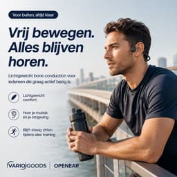 Variogoods Zwemkoptelefoon - Bone Conduction Headphone met MP3 Speler - Bluetooth - IP68 Waterdicht - Open Ear Sport Oortjes - Draadloze Sportkoptelefoon - 6 Uur Batterij - Waterdichte Hardloop Oordopjes - Zwemmen, Hardlopen & Fietsen - Zwart — thumbnail 3