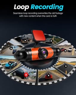 Dashcam voor auto - Zwart - 3,16 inch scherm - 4-kanaals 1080P en 480P camera's - 360° opname en parkeerbewaking — thumbnail 4