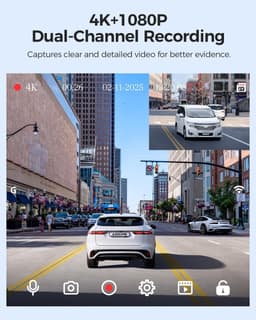 Dashcam voor auto - Zwart - 170° Groothoeklens - 1080p Full HD Camera met Nachtzicht en Parkeermonitor — thumbnail 2