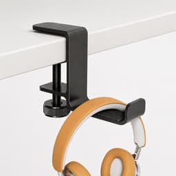 Koptelefoon Houder - Uitklapbaar - Headset Haak - Hoofdtelefoon Hanger - Headset Houder Onder Bureau - Verstelbare Headset Stand - Bureau - Metaal - Zwart — thumbnail 1