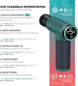 Massage Gun met Warmte- en Koudefunctie – 5 Intensiteitsstanden – 5 Opzetstukken – Tot 3000 RPM — thumbnail 5