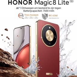 HONOR Magic8 Lite Roodbruin - 5G Smartphone – 8GB 256GB - 7500mAh – 66W – 6,79" Simlockvrij - IP69K — thumbnail 4