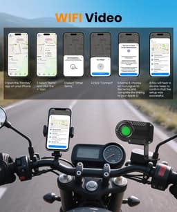 Mini-dashcam motorfiets 1080p HD - waterdicht - 110° groothoek - verbinding met mobiele app - ShopVlot — thumbnail 4