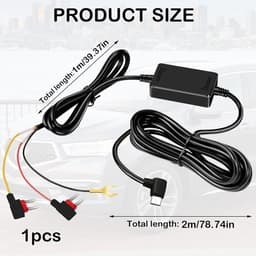 OUYLAF Dashcam hardwire kit - dashcam hardwire kit usb-c- dashcam accessoires - V-antrue hardwire stroomkit - 12V-24V naar 5V auto-oplader - netsnoer — thumbnail 2