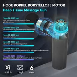 SP® Masage Gun - Mini Massagepistool - Spierpistool voor Krachtige Spierontspanning - Grijs - 14cm x 5cm x 9cm — thumbnail 3