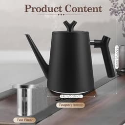 Thijox - Thermostheepot 1,5L met Theezeef en Koffiefilter - Roestvrij Staal, Dubbelwandig, Druppelvrij, Modern Design voor Keuken en Tuin — thumbnail 5