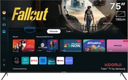 Koorui Tizen by Samsung Smart TV - QLED 4K Ultra HD - 75 inch/191 cm - Voice Controle - Streaming apps – AirPlay – Hotelmodus - HDMI x3, USB x2, CI+ - Tripple Tuner DVB-T/T2/S/S2/C - Frameless Design - Geassembleerd in Nederland - K75D5UQ-T8 — thumbnail 1