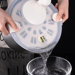Salade Spinner - Groente Droger - Salades Maken - Roestvrij Staal - 5 Liter - Zilver — thumbnail 2