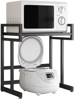 Metalen Magnetron Stand - Keukenrek - Keuken Opslag - Stalen Heavy Duty - 36x36x60cm - Zwart — thumbnail 1