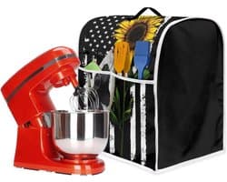 Mixerhoes - Keukenmachinehoes Apparaathoes - Keuken Organisatie - Met Handvat en Opbergvak - Compatibel met 6-8 Qt - Amerikaanse vlag zonnebloem