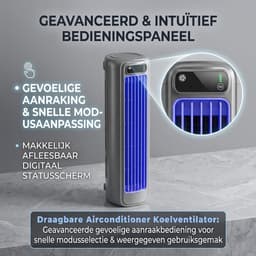 Draagbare airconditioner met stille koelventilator en 3 snelheden Ophangbaar, met haken, luchtcirculatie, lange batterijduur, geschikt voor keukenbladen, enz (Wit) — thumbnail 4