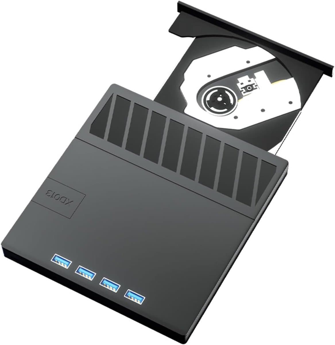 Externe Schijf Drives - Dvd Brander Lezer - Data Overzetten - 7 Poorten Hub - 14.2 cm - Zwart — afbeelding 1
