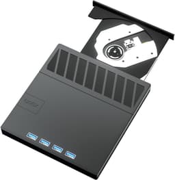 Externe Schijf Drives - Dvd Brander Lezer - Data Overzetten - 7 Poorten Hub - 14.2 cm - Zwart — thumbnail 1