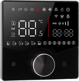 Slimme Thermostaatknop - Verwarming Bediening - Comfort Regelen - LCD Kleurendisplay - 88x12.4 mm - Zwart — thumbnail 1