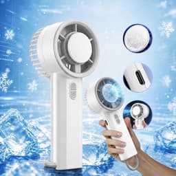 KZQ Handventilator Met Koelplaat - 3 Snelheden - 199 Instelbare Windstanden - Draagbare Ventilator Voor Zomeruitjes Kantoor Sport En Reizen - Wit — thumbnail 1