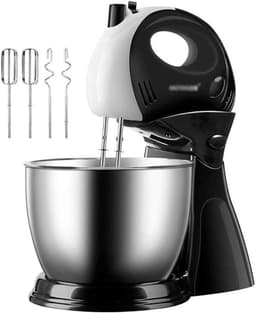 Elektrische Mixer - Keukenmixer Deegmixer - Bakken en Koken - Kantelbare Kop - 3L Kom - Zwart — thumbnail 1