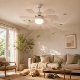 NETTLIFE Plafondventilator Met Verlichting - E27 - wit - 6 Bladen Ventilator - met Afstandsbediening - 75cm - Timing Plafondlamp - Voor Woonkamer | Slaapkamer | Keuken | Eetkamer-excl. lichtbron — thumbnail 4