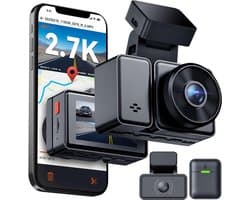 QORA® Dual Dashcam - Voor en Achter Camera – Auto Camera Met Nachtzicht – Zwart - 9cm x 8cm x 3cm; 900 g