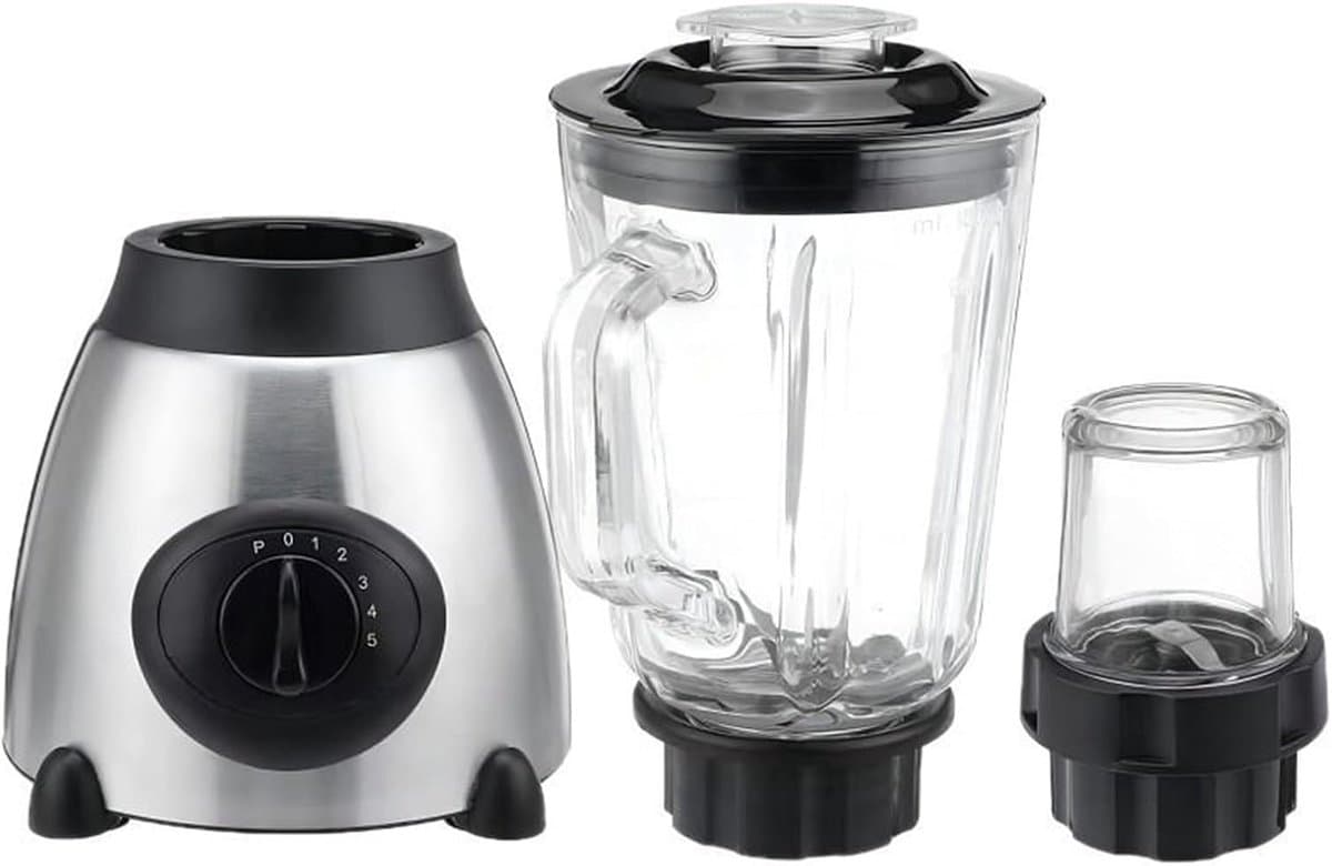Keukenmixer Kruidenmolen - Voedselverwerker - Maaltijden Bereiden - Afneembare Glazen Beker - 1.5 Liter - Zwart — afbeelding 1