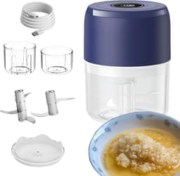 Mini Elektrische Hakker - Keukenmachine Knoflook - Snel Ingrediënten Snijden - USB Oplaadbaar - 9 x 9 x 12 cm — thumbnail 5